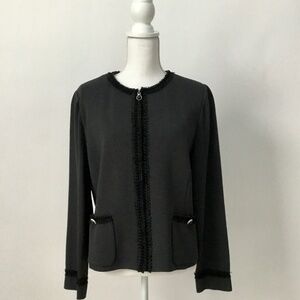 ST. JOHN Collection Santana Knit Zip Jacket Blazer